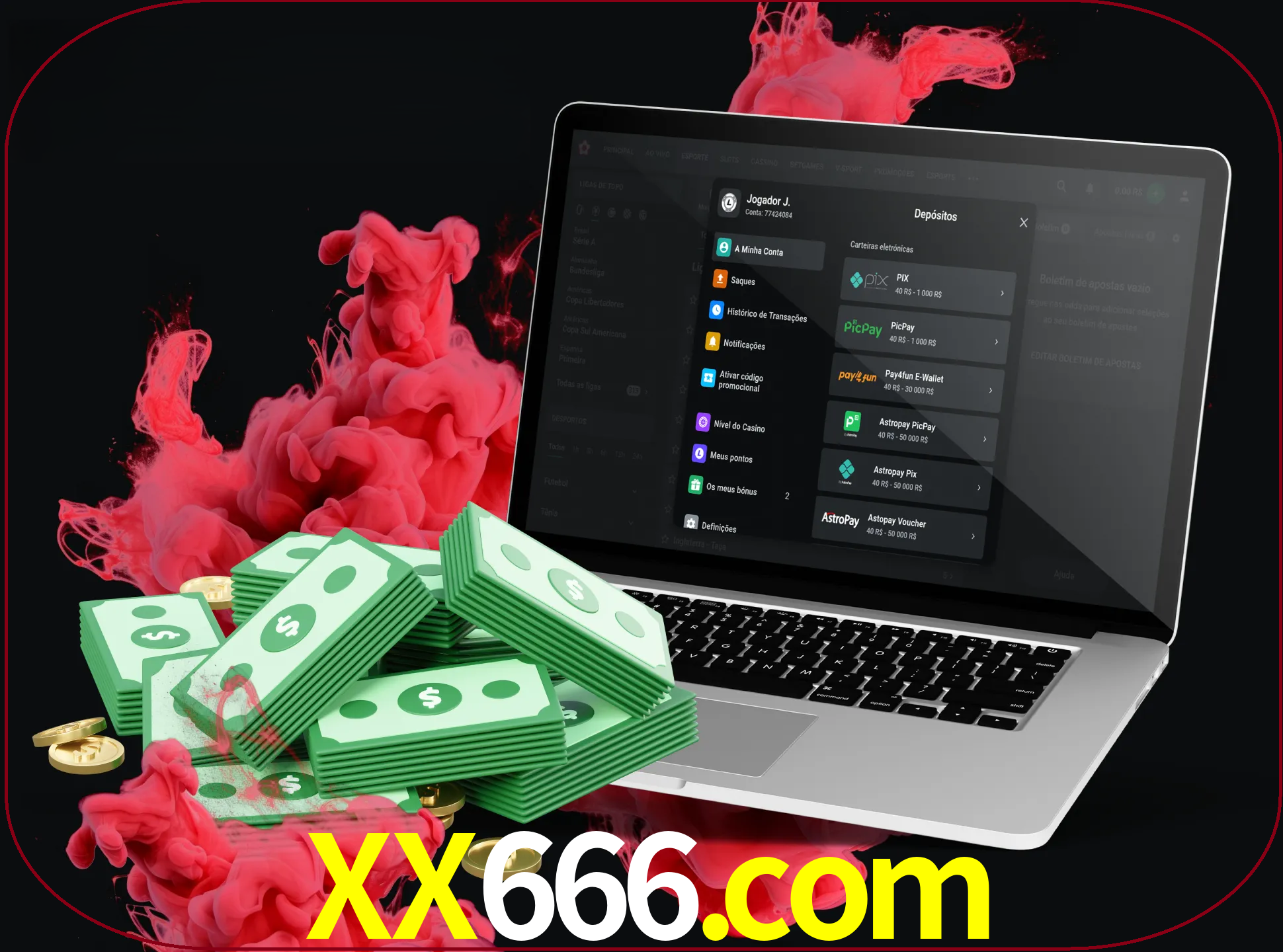 Para efetuar um depósito na sua conta xx666, basta escolher o método de depósito e especificar o montante.