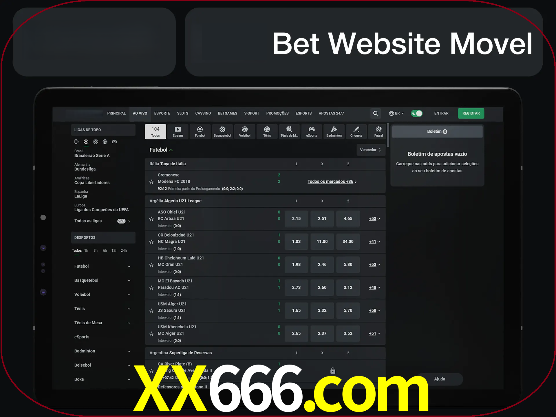 Use nosso website em qualquer dispositivo.