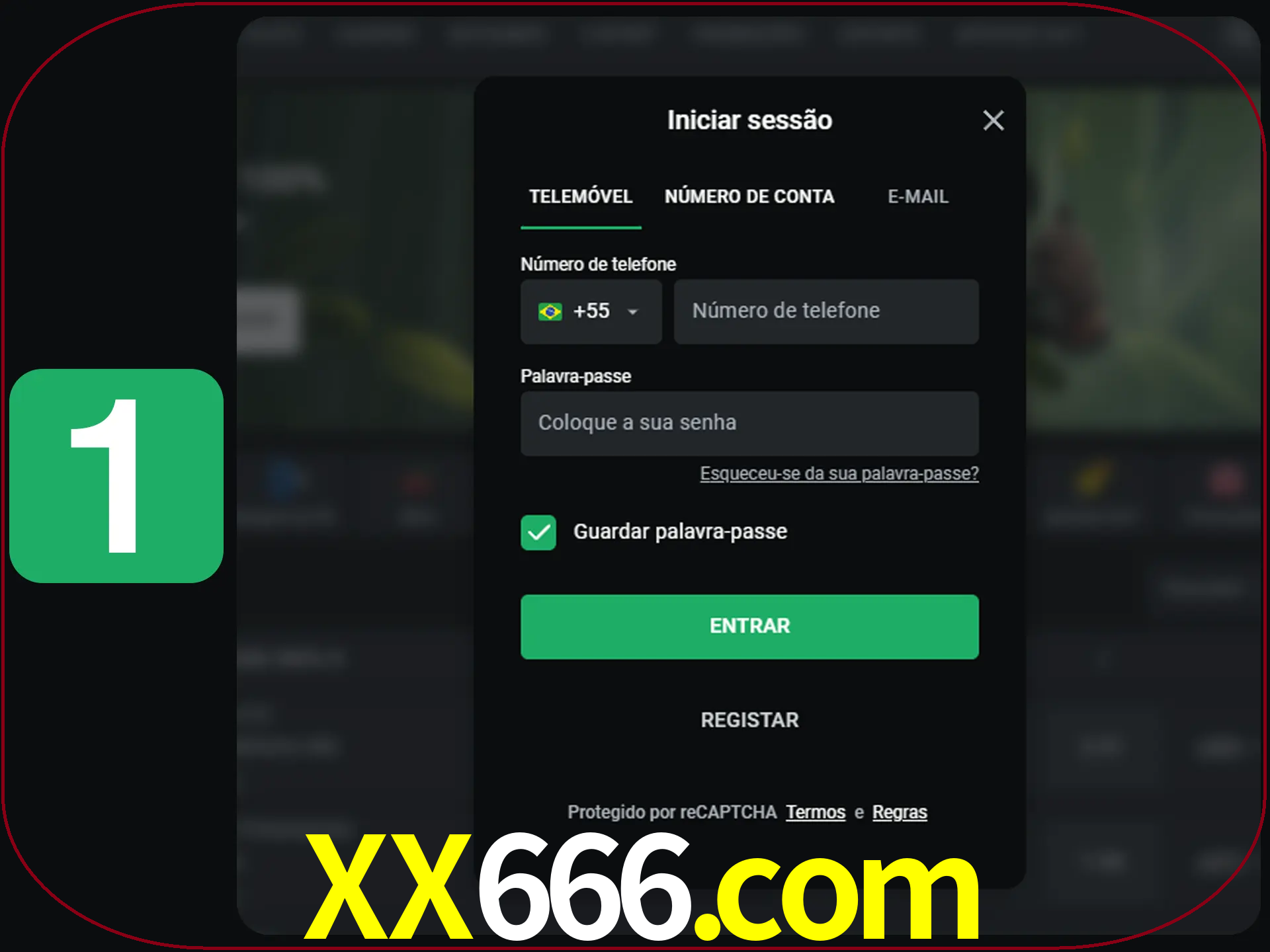 Clique no botão Entrar.